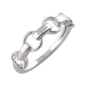14k White Gold Chain Link Ring , Size 7