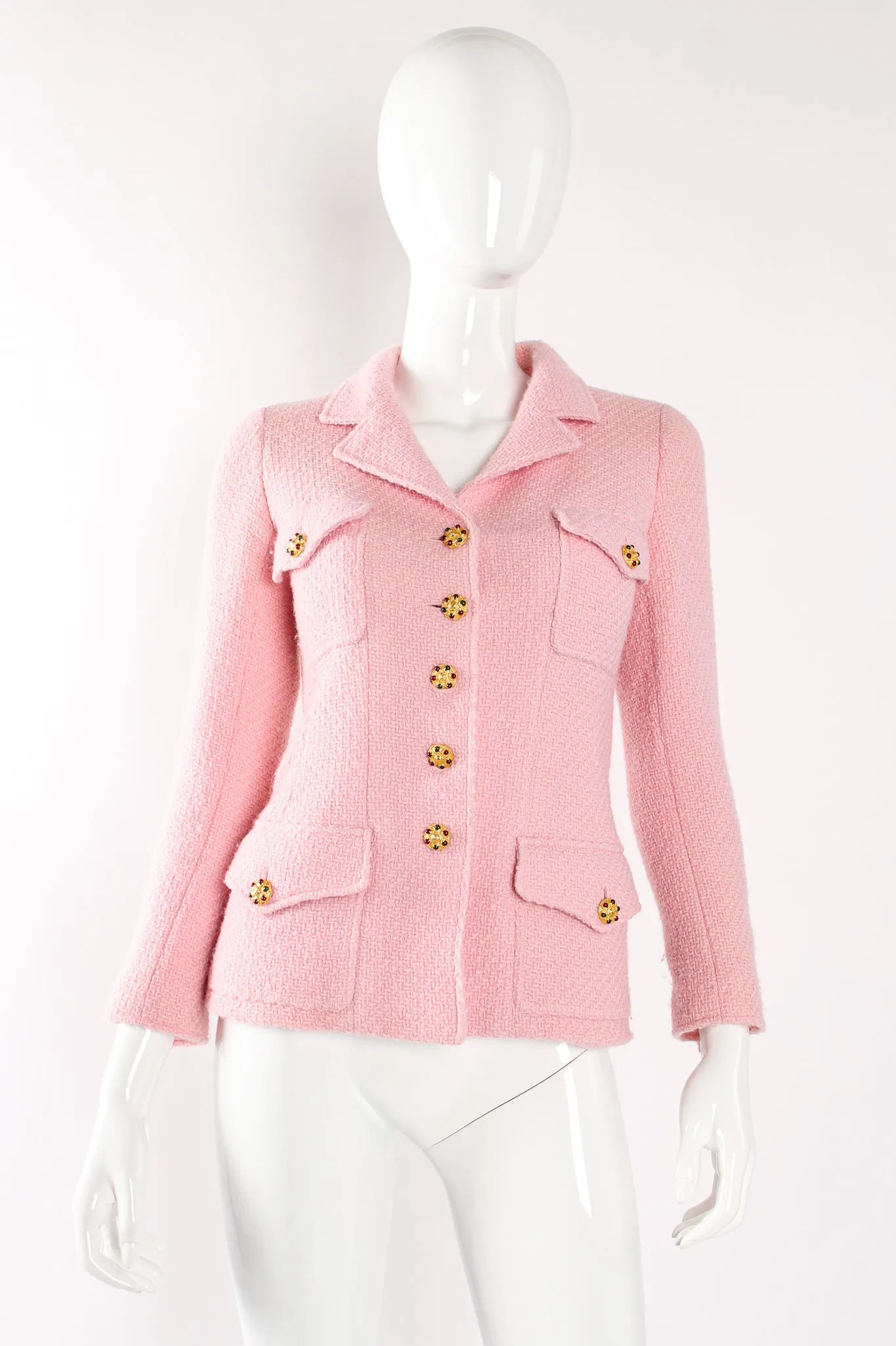 1996 A/W  Bouclé Tweed Gripoix Button Jacket