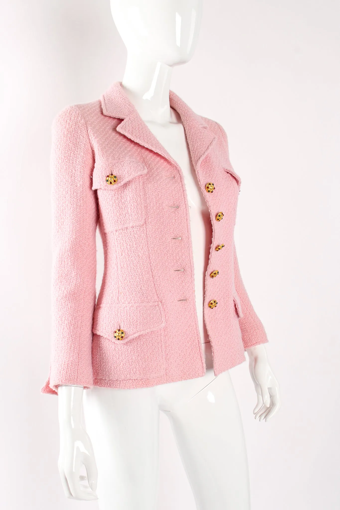 1996 A/W  Bouclé Tweed Gripoix Button Jacket