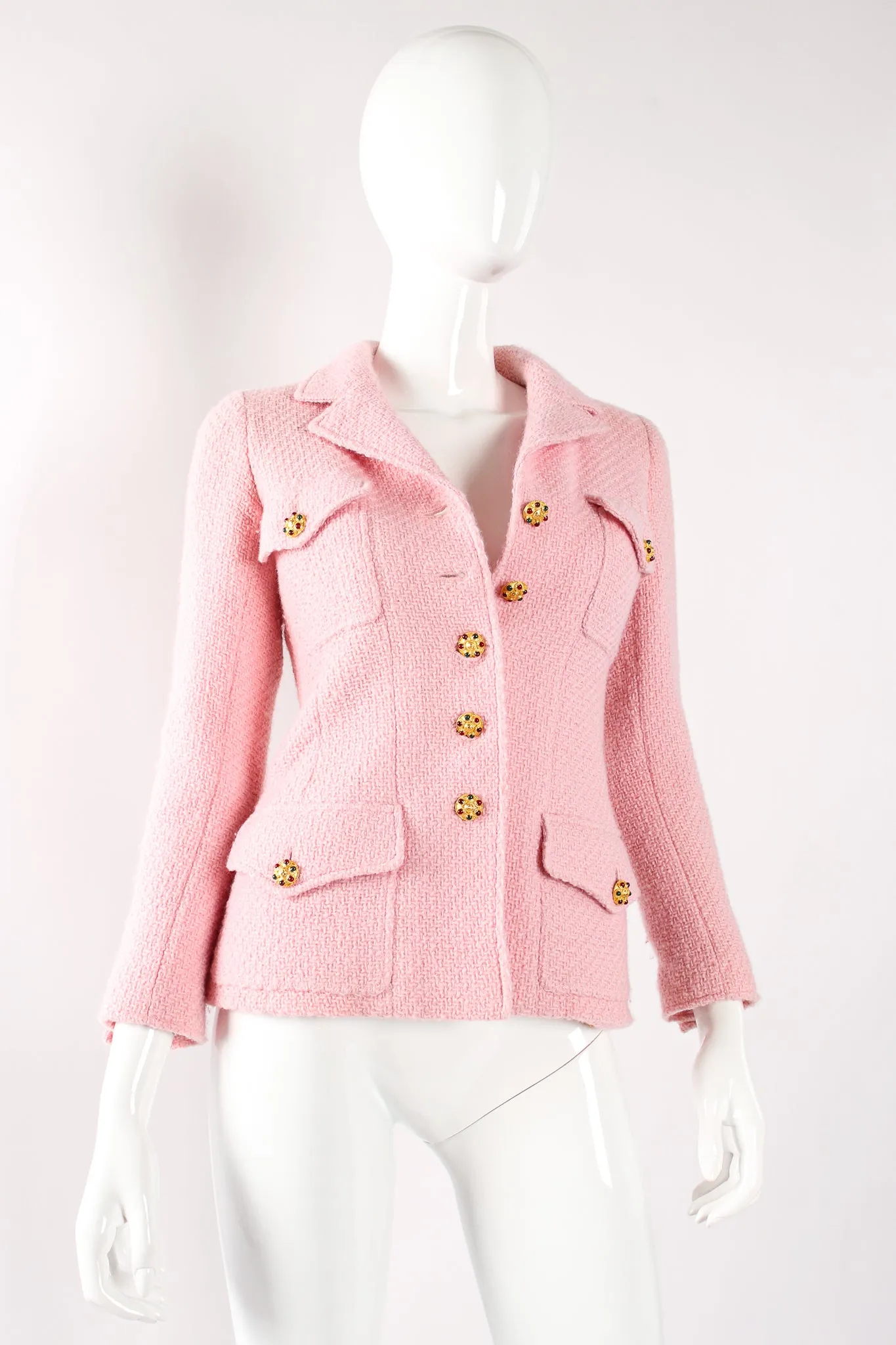 1996 A/W  Bouclé Tweed Gripoix Button Jacket
