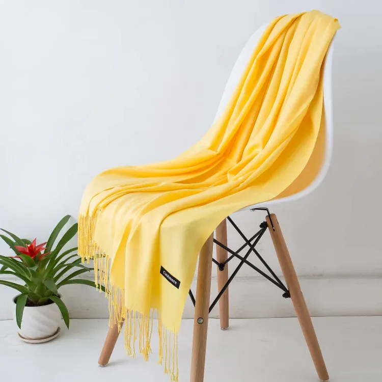 1pc Fashion Solid Color Women Scarf Winter Hijabs Tessale Tassels Long Lady Shawls Cashmere Like Pashmina Hijabs Scarves Wraps