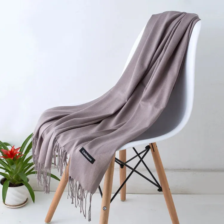 1pc Fashion Solid Color Women Scarf Winter Hijabs Tessale Tassels Long Lady Shawls Cashmere Like Pashmina Hijabs Scarves Wraps