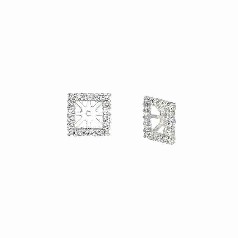 5MM SQUARE DIAMOND EARRING JACKETS 14K GOLD (0.55 CTW)