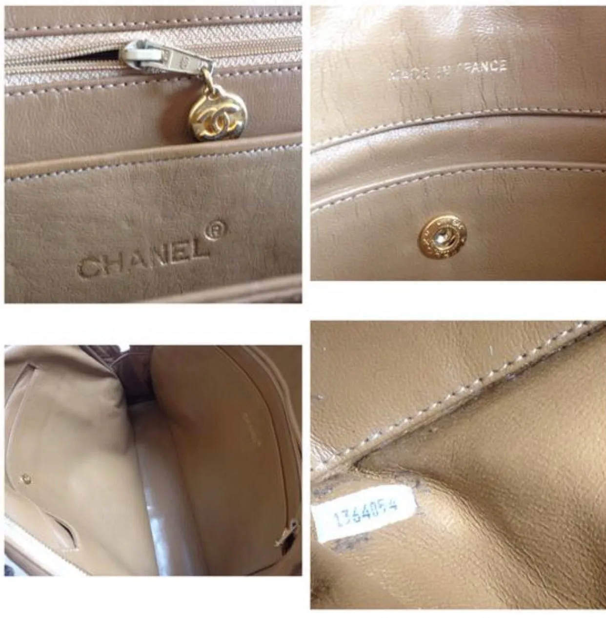 80's Vintage CHANEL brown lambskin large classic bag with double golden chain strap and a CC pull charm.
