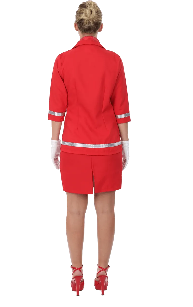 Adult Sizzling Red Air Hostess Costume