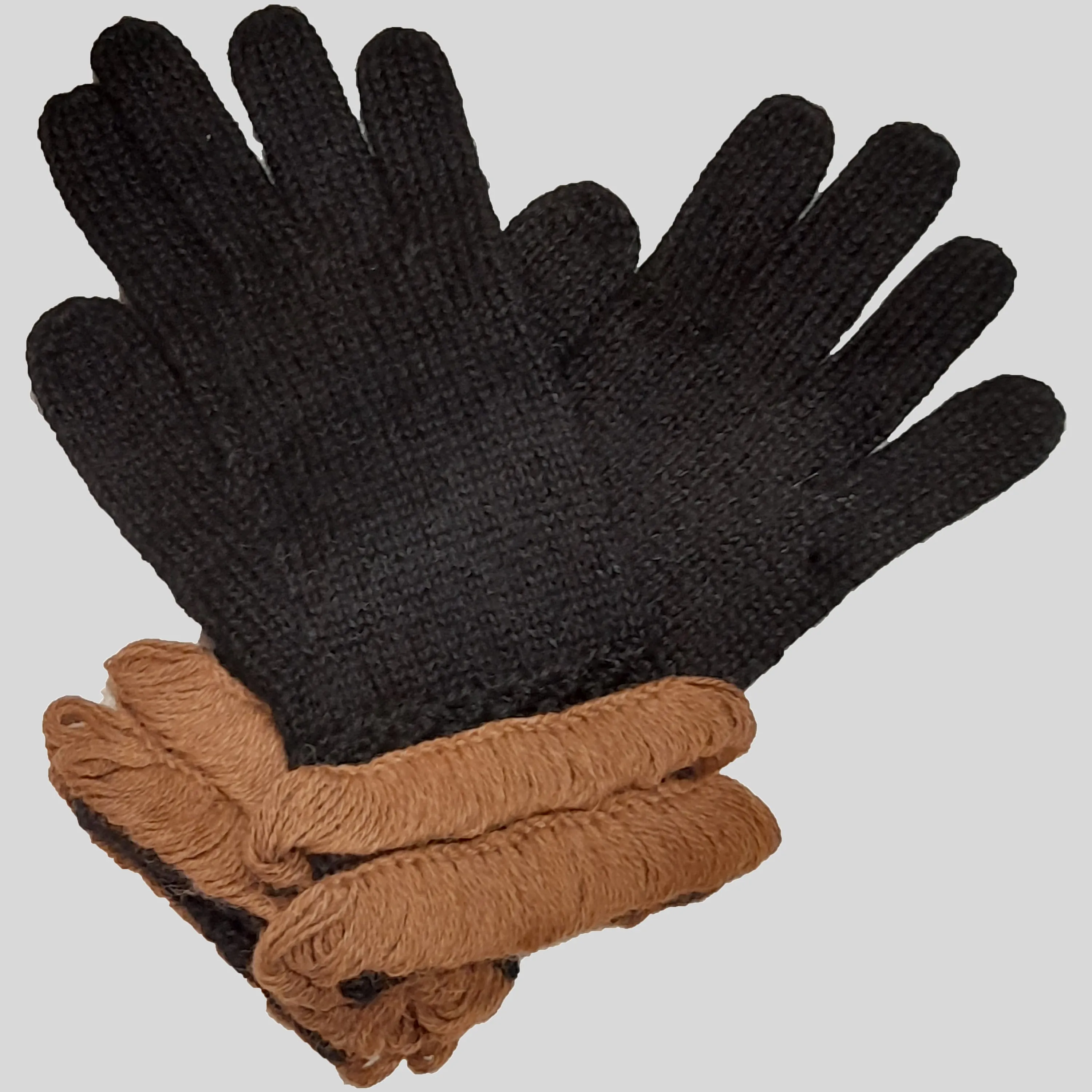 Alpaca Black Fringe Gloves
