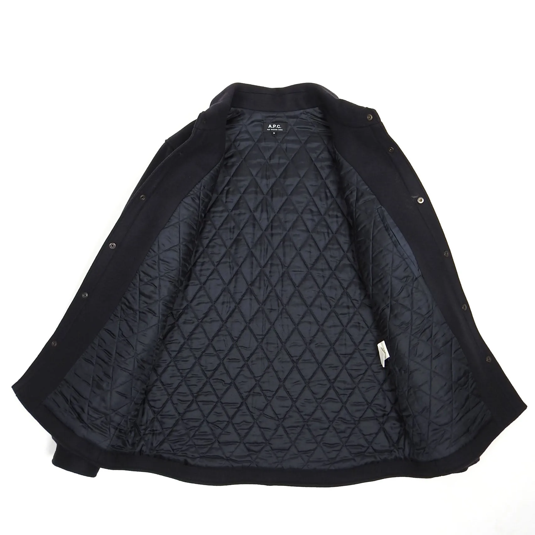A.P.C. Black Quilted Wool Jacket Medium