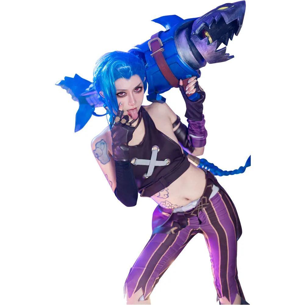 Arcane: League of Legends LoL Jinx Uniform Outfits Cosplay Costume Halloween Carnival Suit