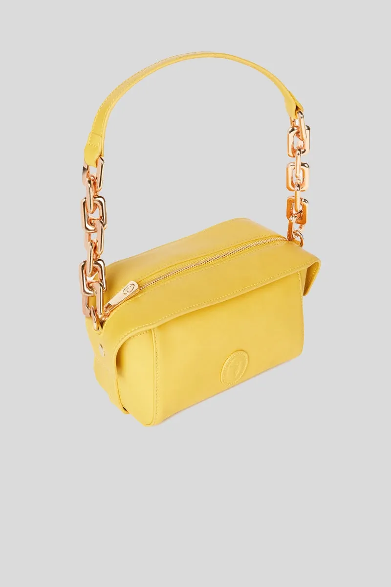 Aster Shoulder Chain Sm Smooth Pu - Lemon