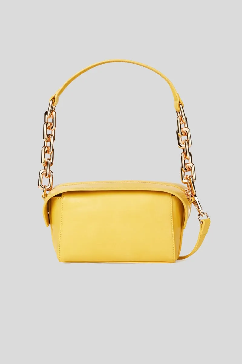 Aster Shoulder Chain Sm Smooth Pu - Lemon