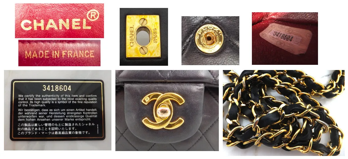 Authentic Chanel Vintage Black 2.55 10” Flapover
