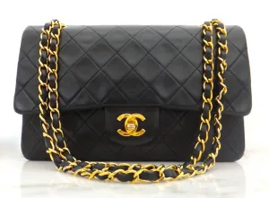 Authentic Chanel Vintage Black 2.55 10” Flapover