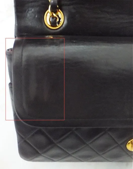 Authentic Chanel Vintage Black 2.55 10” Flapover