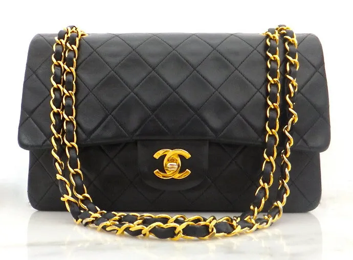 Authentic Chanel Vintage Black 2.55 10” Flapover