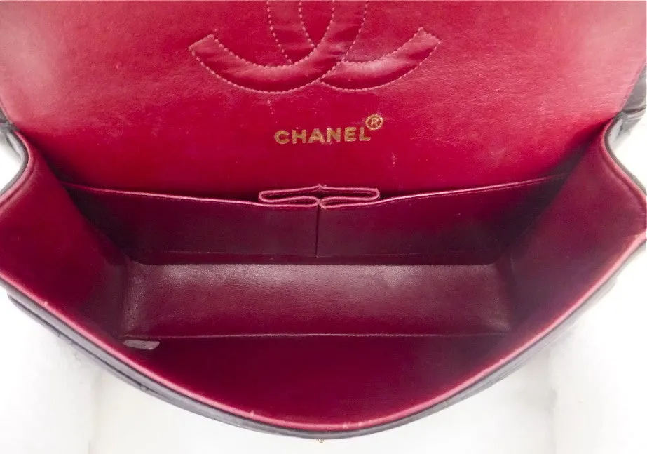 Authentic Chanel Vintage Black 2.55 10” Flapover