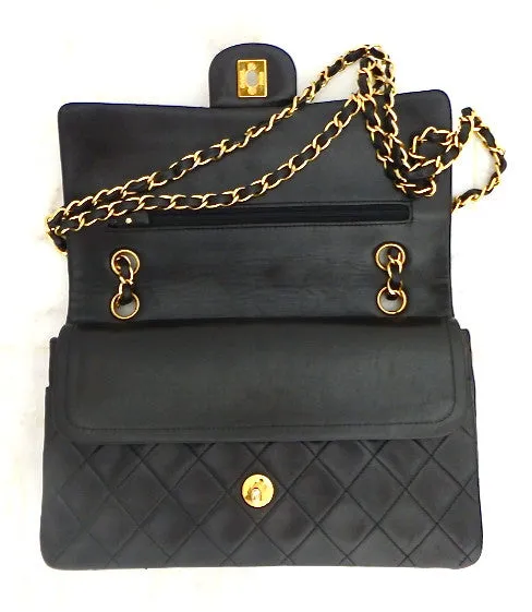 Authentic Chanel Vintage Black 2.55 10” Flapover