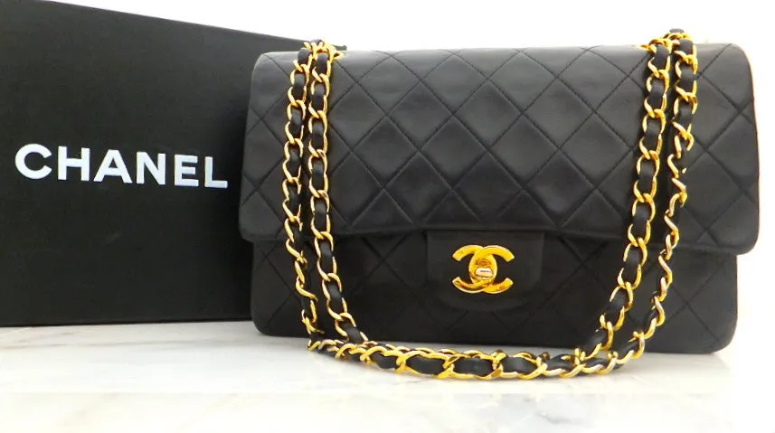 Authentic Chanel Vintage Black 2.55 10” Flapover