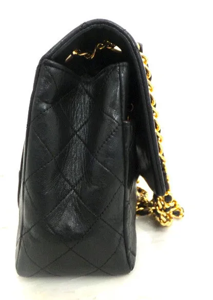 Authentic Chanel Vintage Large Black Quilted Flapover