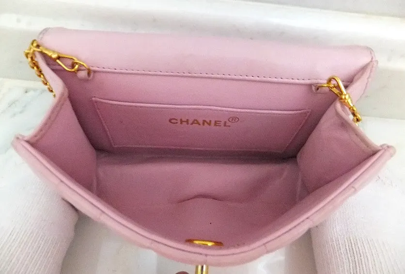 Authentic Chanel Vintage Mini Light Pink 2.55 Flapover