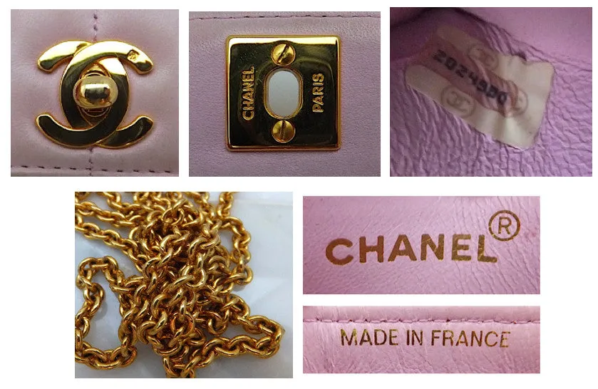 Authentic Chanel Vintage Mini Light Pink 2.55 Flapover