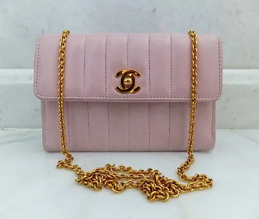 Authentic Chanel Vintage Mini Light Pink 2.55 Flapover