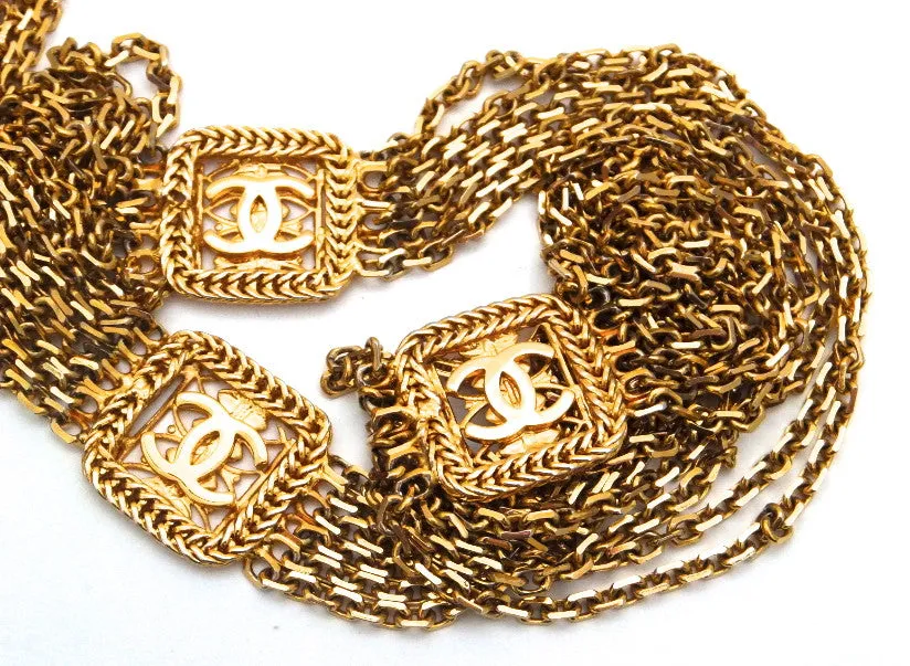 Authentic Chanel Vintage Red Rare Lizard Thick Jewelry Chain Flapover