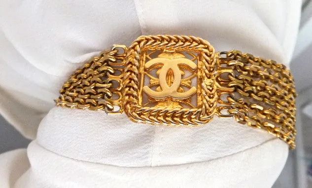 Authentic Chanel Vintage Red Rare Lizard Thick Jewelry Chain Flapover
