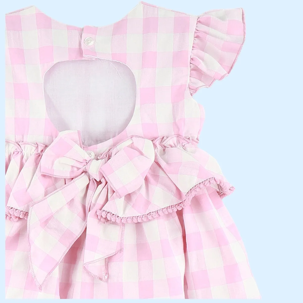 Baby Ferr Girls Pink Check Dress