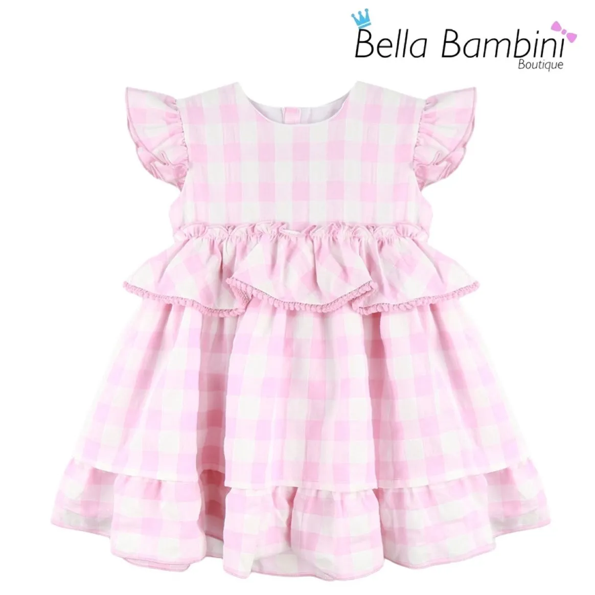 Baby Ferr Girls Pink Check Dress