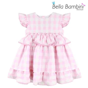 Baby Ferr Girls Pink Check Dress