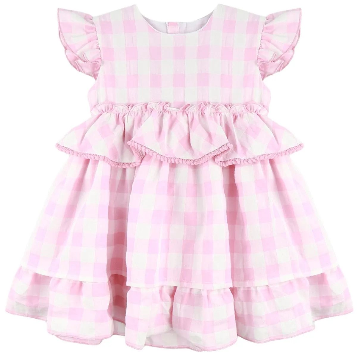 Baby Ferr Girls Pink Check Dress
