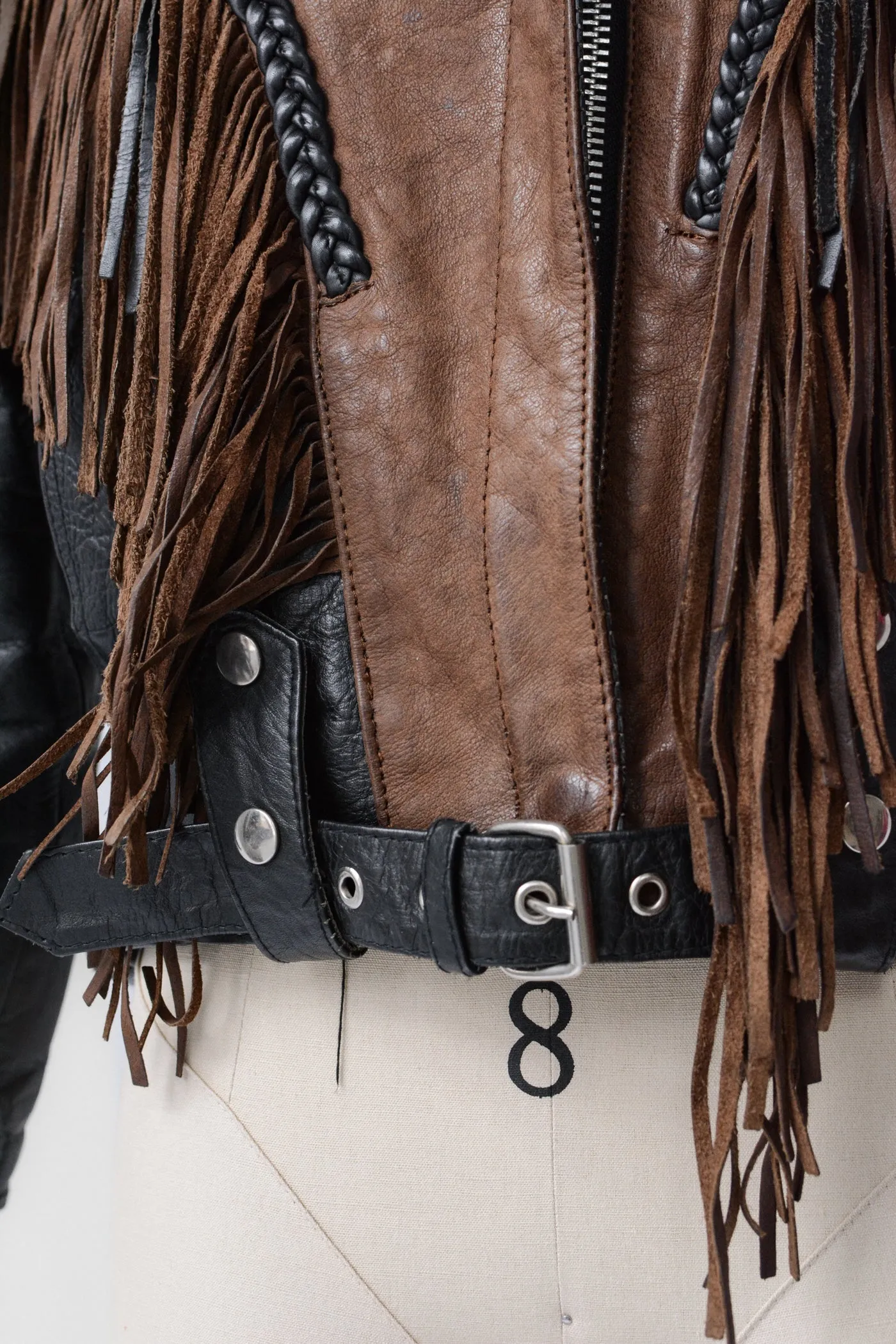BADASS Two-Tone Fringe Moto Jacket