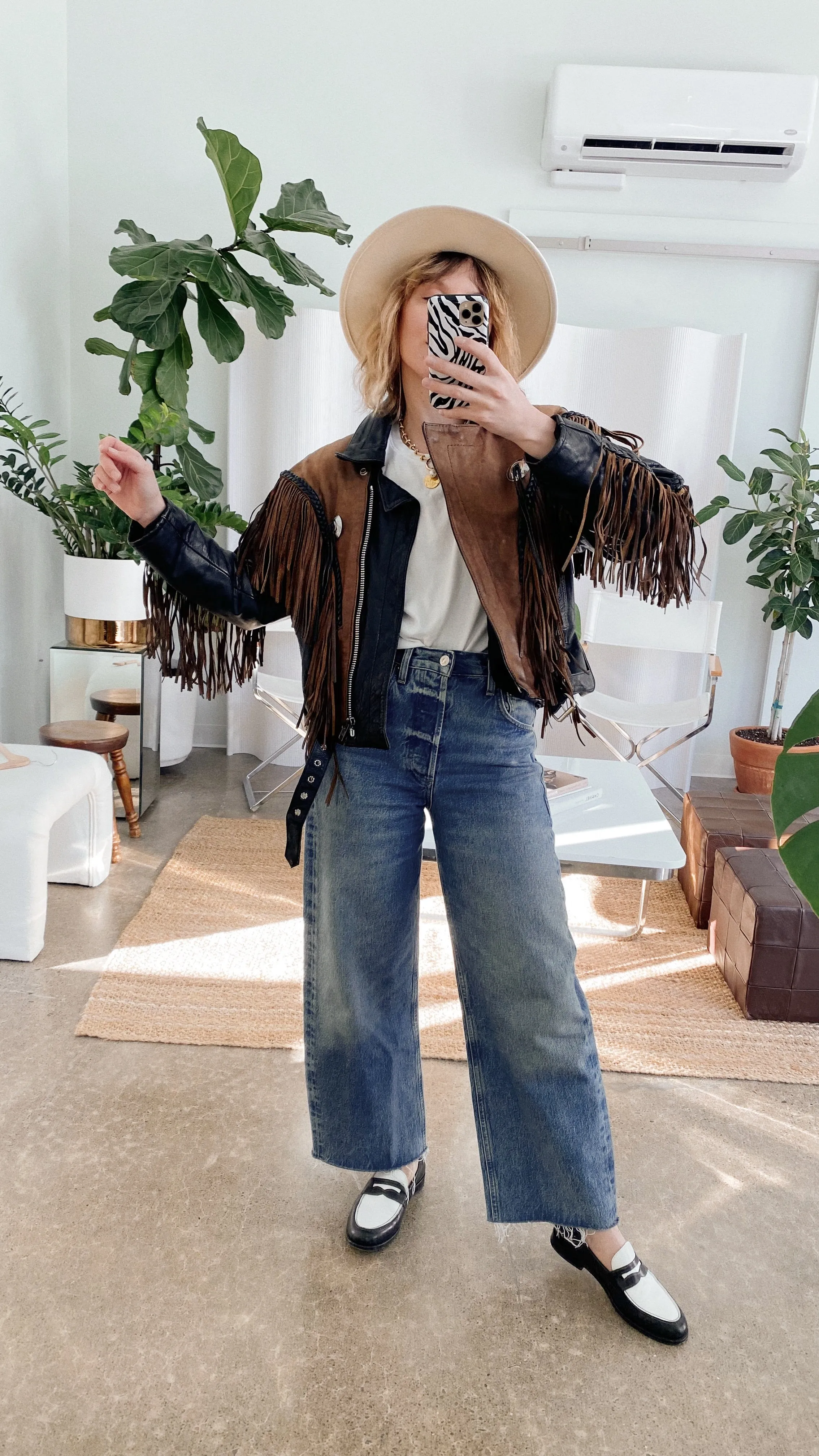BADASS Two-Tone Fringe Moto Jacket
