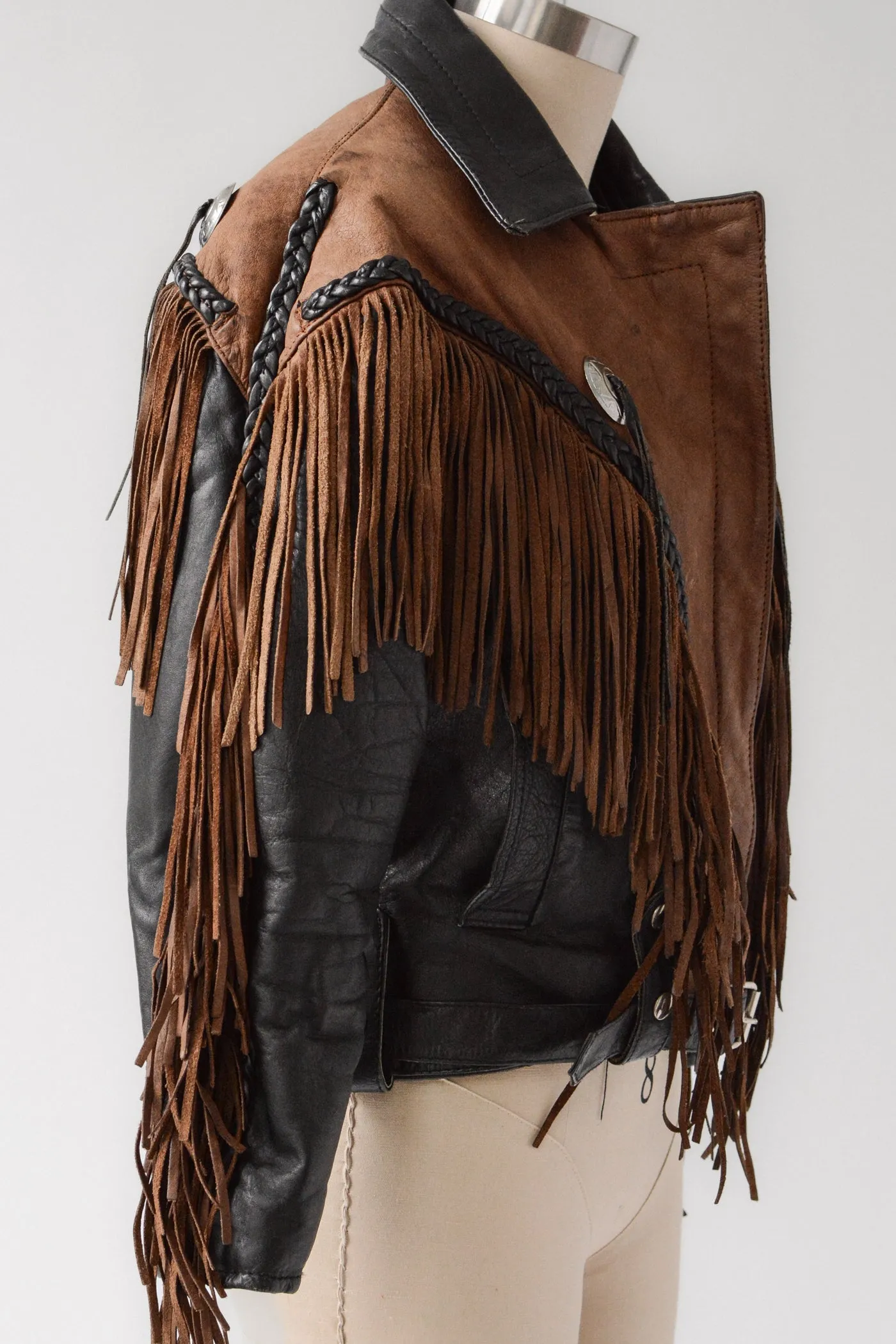 BADASS Two-Tone Fringe Moto Jacket