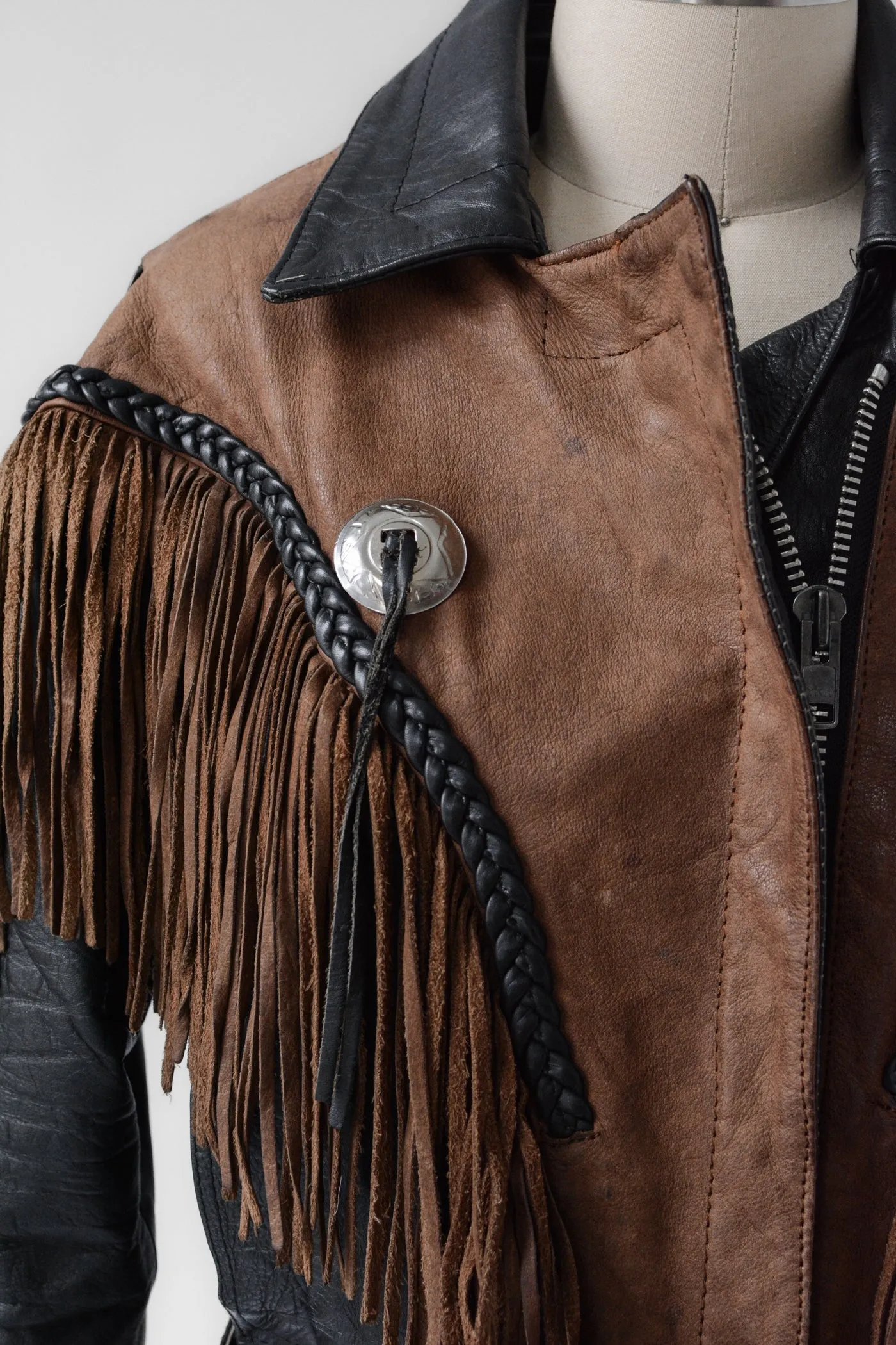 BADASS Two-Tone Fringe Moto Jacket