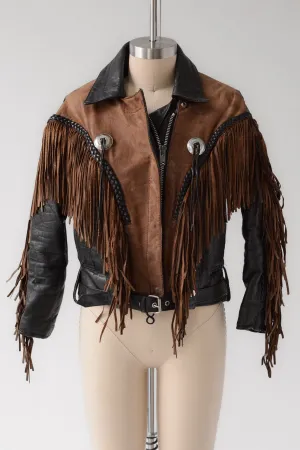 BADASS Two-Tone Fringe Moto Jacket