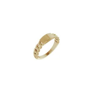 Bar Engravable Chain Link Ring
