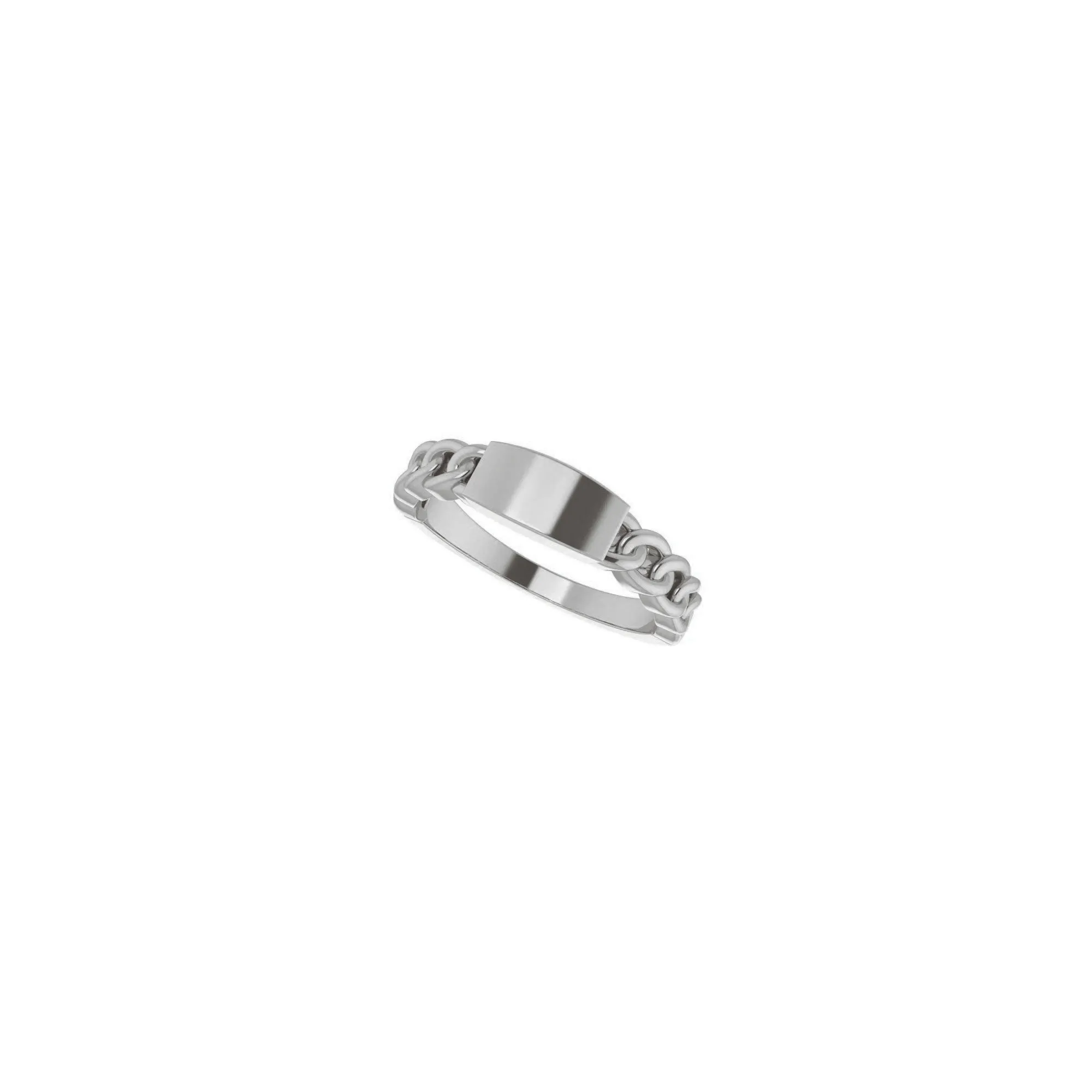 Bar Engravable Chain Link Ring