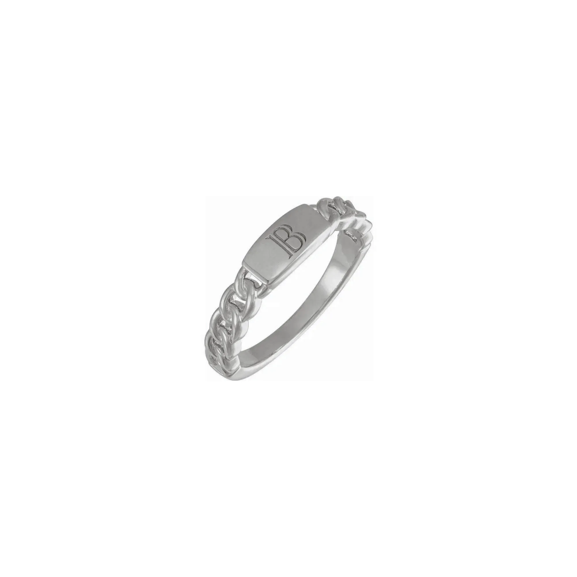 Bar Engravable Chain Link Ring