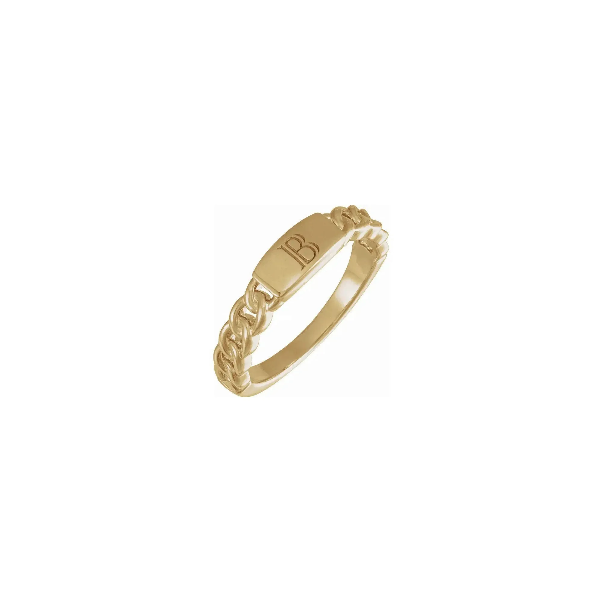 Bar Engravable Chain Link Ring