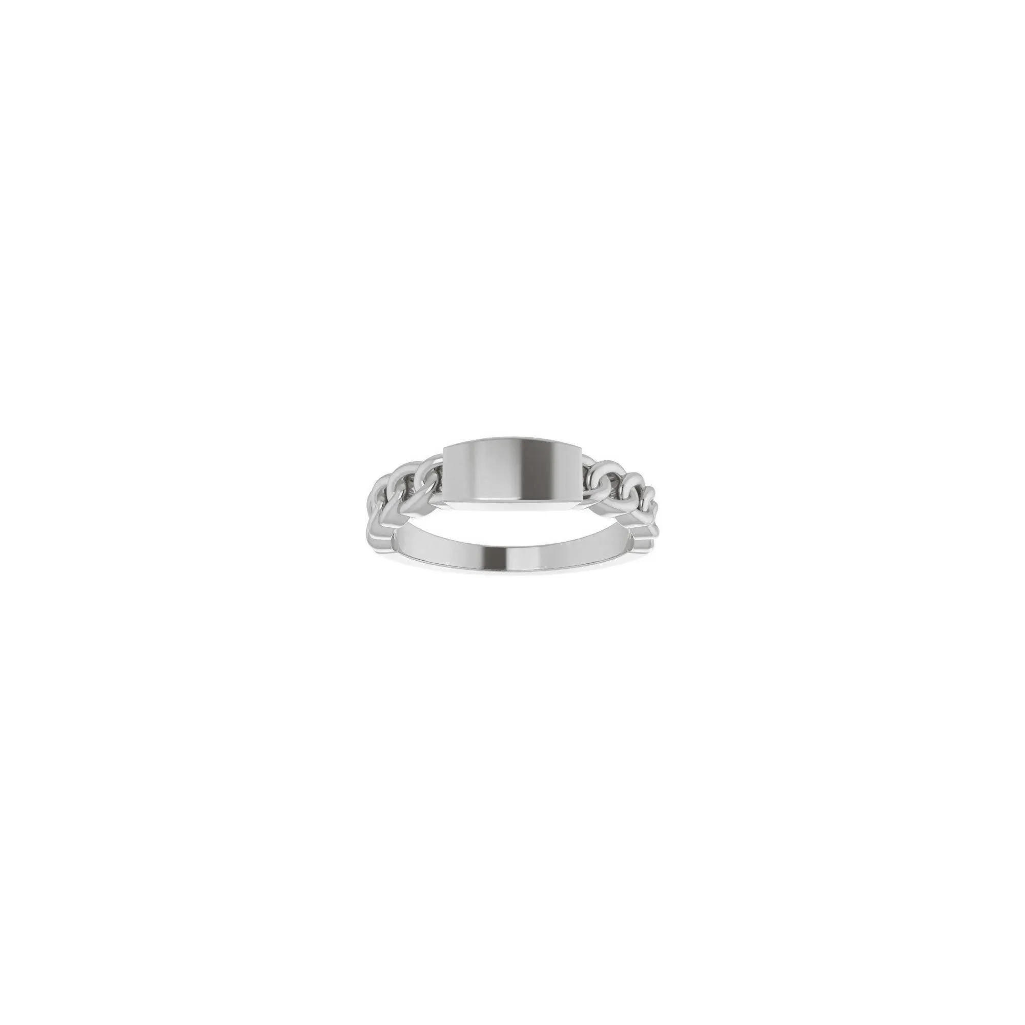 Bar Engravable Chain Link Ring
