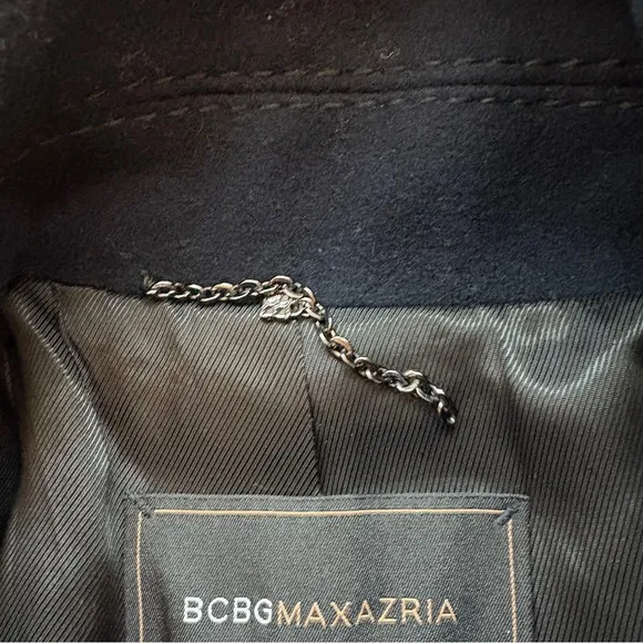 BCBGMaxAzria Wool Cashmere Blend Pea Coat Women XS Dark Academia Gothic Romantic