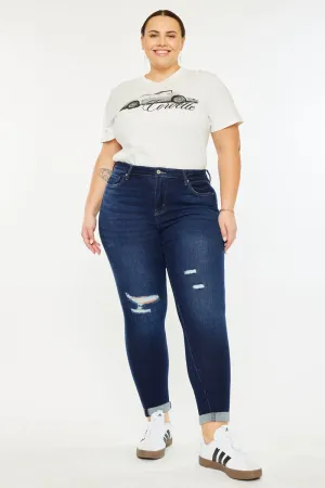 Berenice Mid Rise Ankle Skinny Jeans (Plus Size)