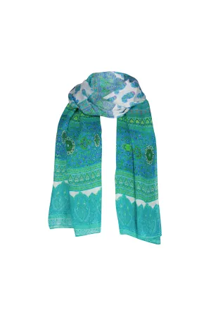 Bimini Pure Silk Stole Turquoise