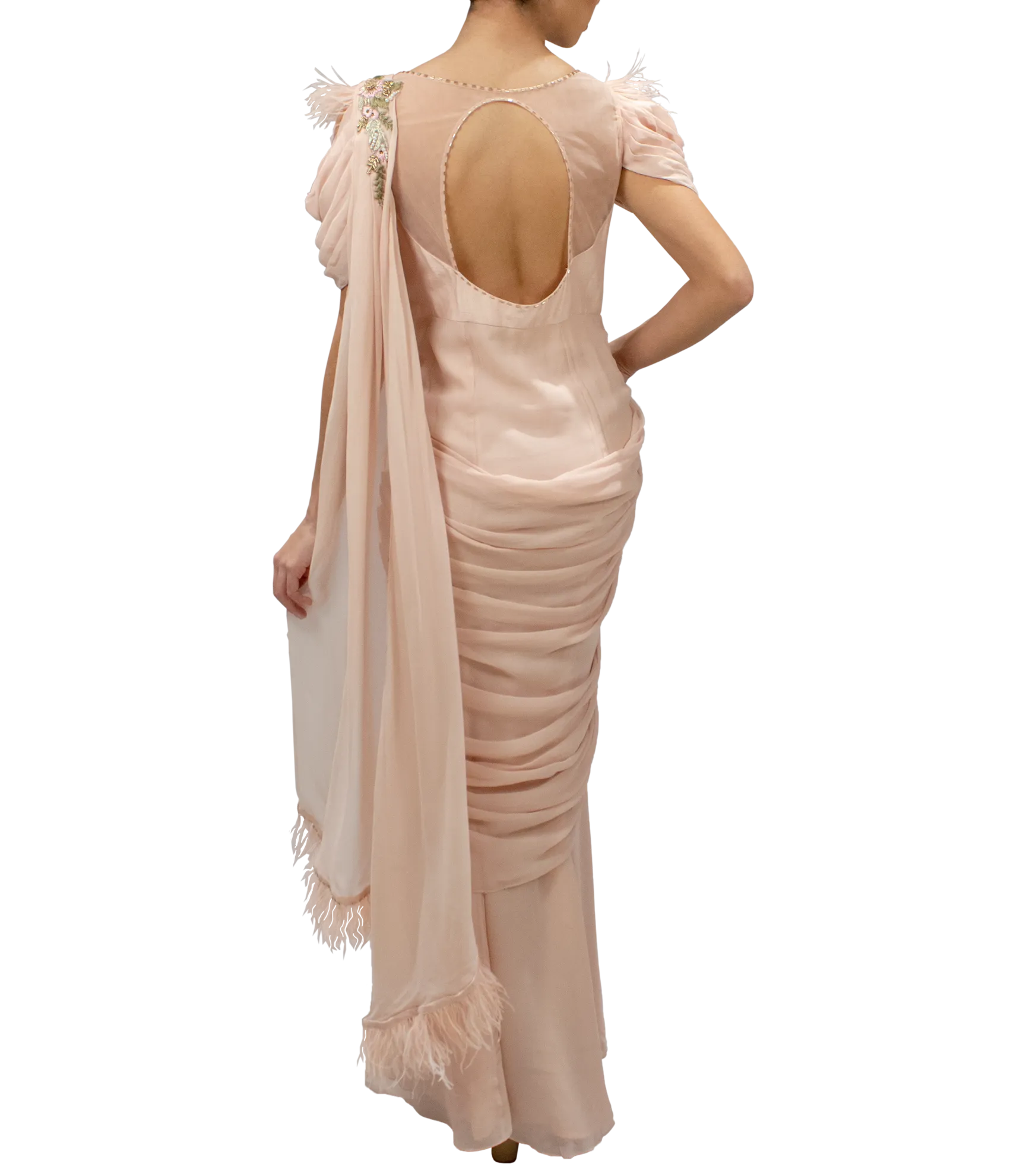 Blush Pink Feather Gown