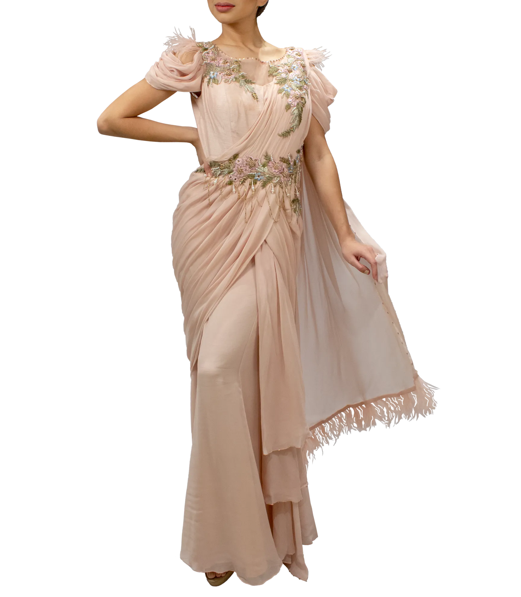 Blush Pink Feather Gown