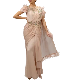 Blush Pink Feather Gown