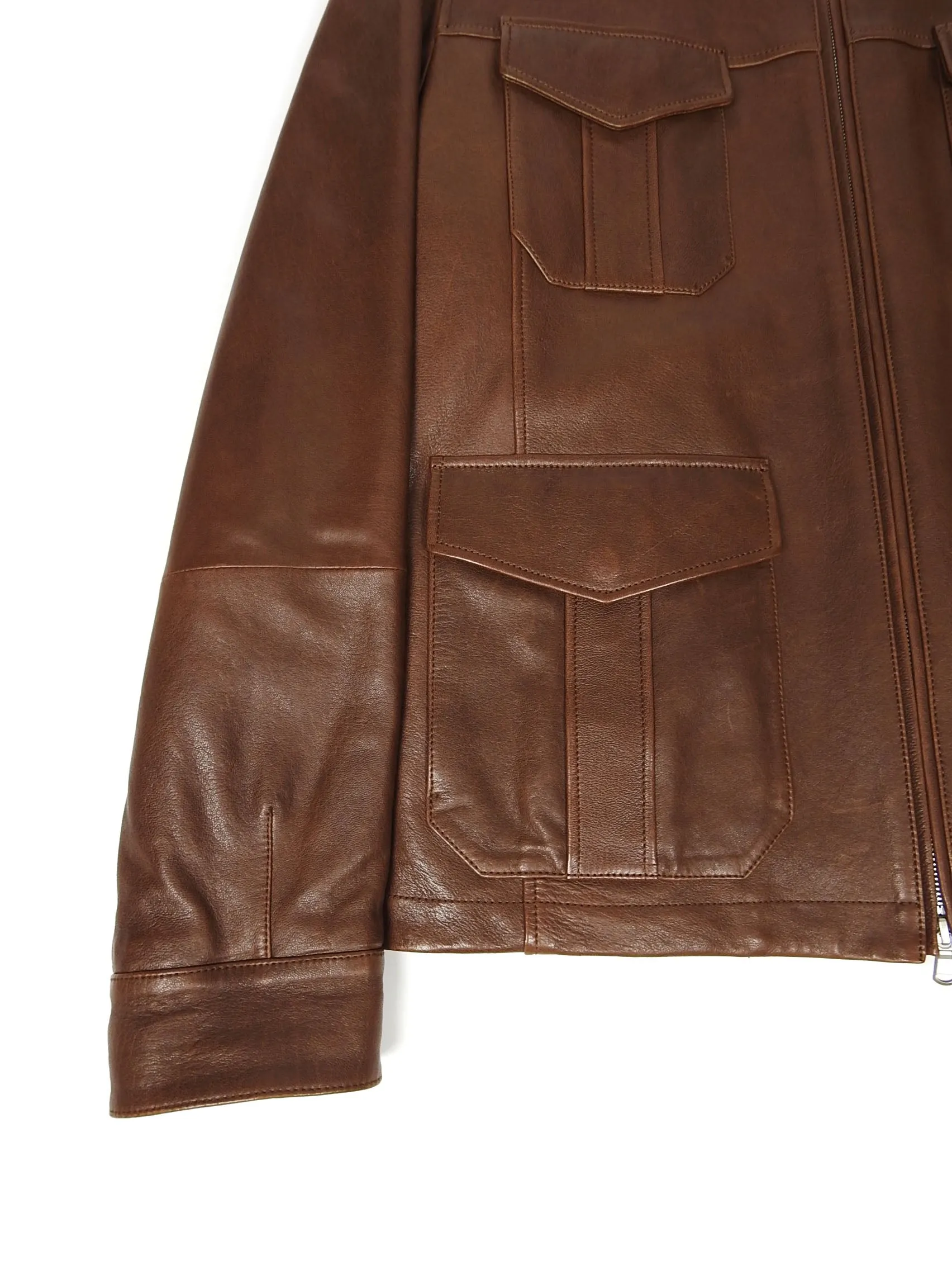 Brunello Cucinelli Leather Quilted Jacket Size Medium