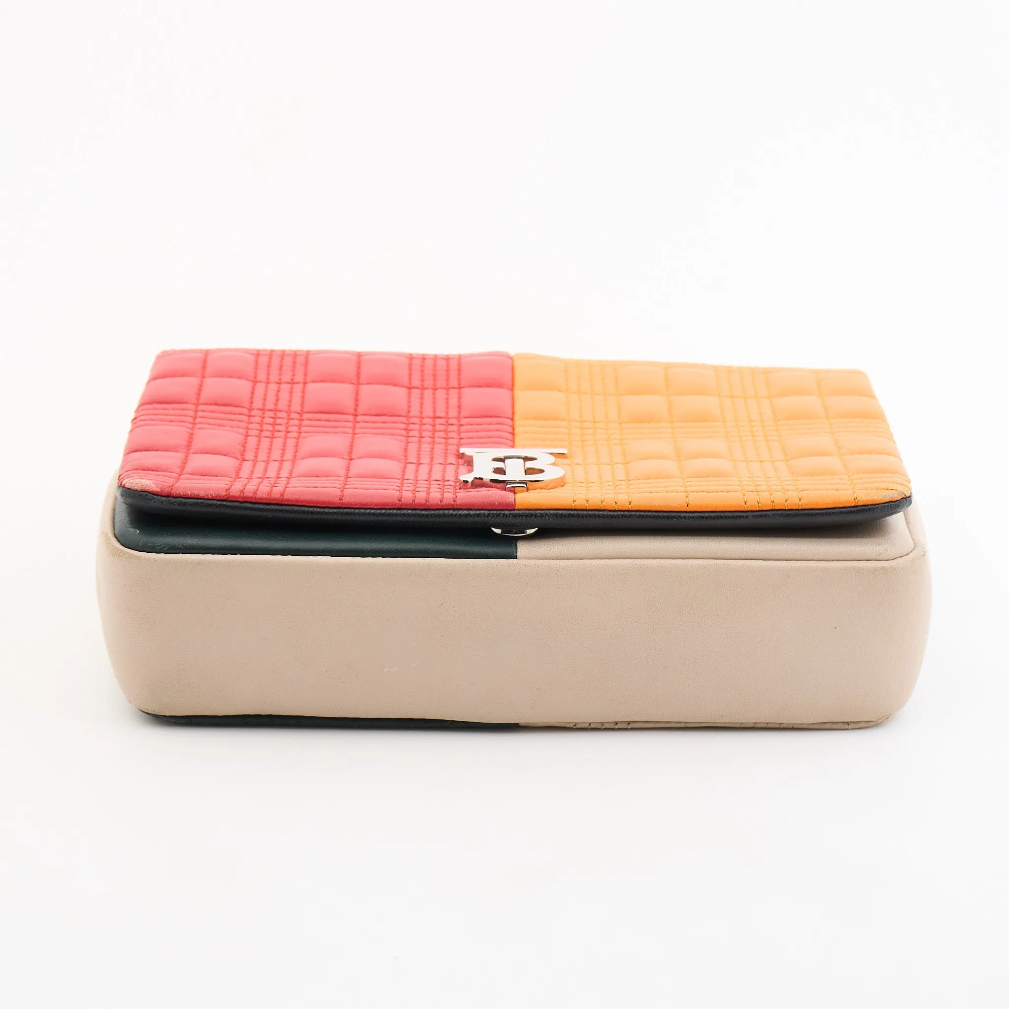 Burberry Leather Quilted Crossbody in Orange and Red