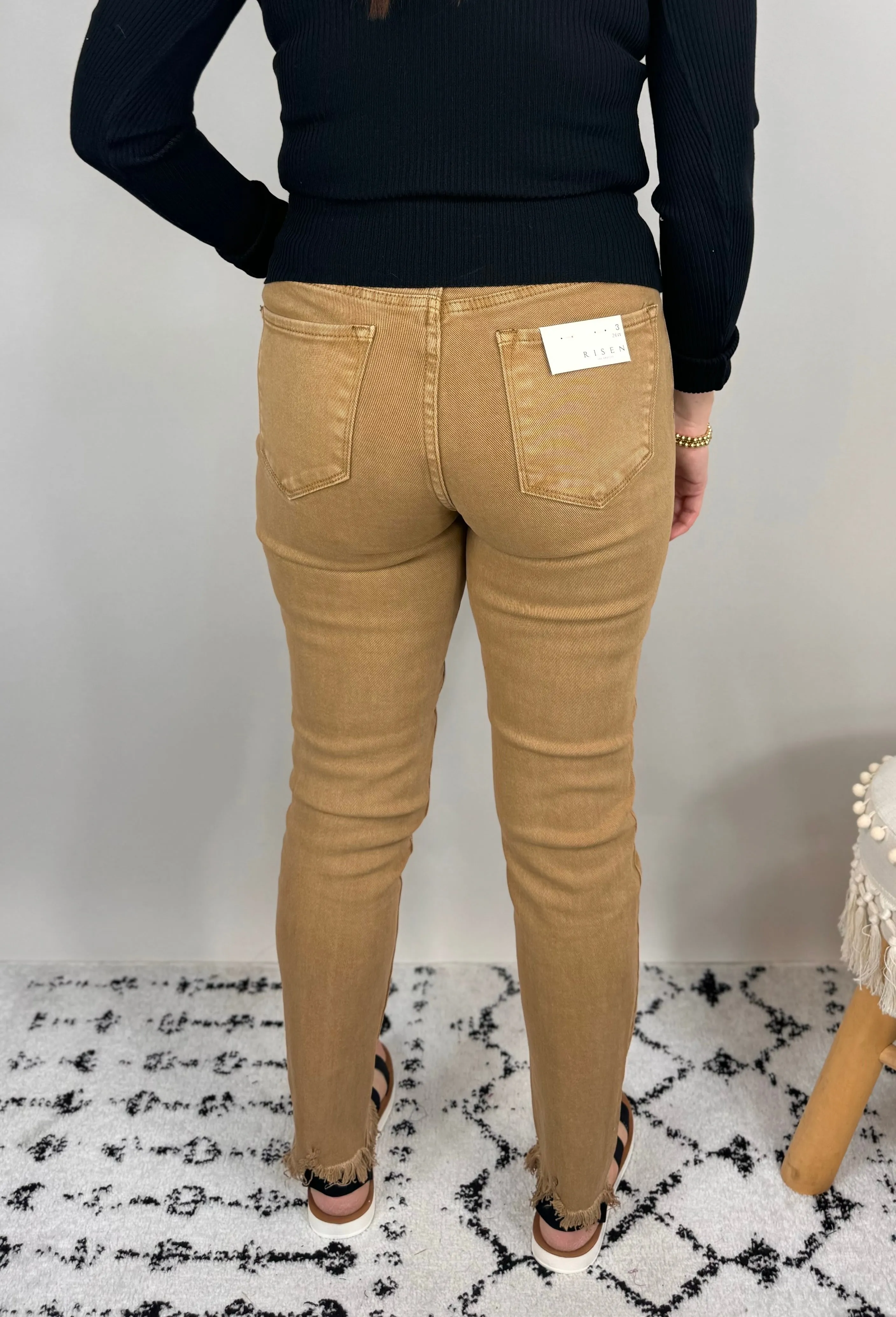 Carly Risen Mocha High Rise Skinny Jeans